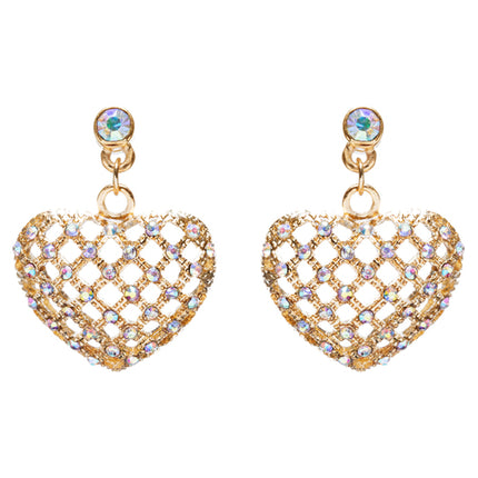 Valentine's Day Jewelry Crystal Rhinestone Charming Heart Dangle Earrings E933GD