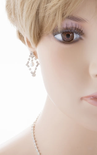 Bridal Wedding Jewelry Set Crystal Rhinestone Pearl WT