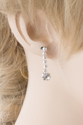 Bridal Wedding Jewelry Set Crystal Rhinestone Gorgeous Curved Design Necklace