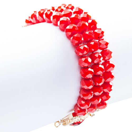 Modern Fashion Captivating Bright Color Design Statement Bracelet B485 Red