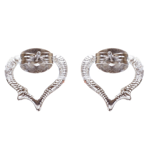Valentines Jewelry Wedding Romantic Heart Charm Stud Style Earrings E957 Silver