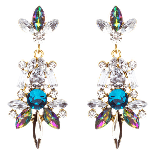 Striking Fashion Crystal Rhinestone Rare Elegant Dangle Earrings E827 Multi