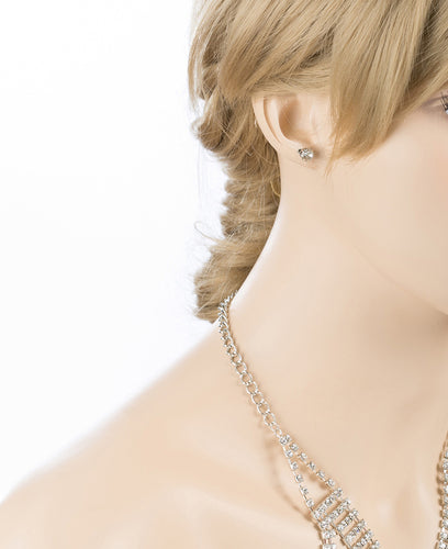 Bridal Wedding Jewelry Crystal Rhinestone Breathtaking Tear Drop Necklace J517BK