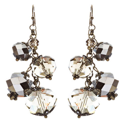 Modern Fashion Crystal Rhinestone Cute Cluster Design Dangle Earrings E833 Gray