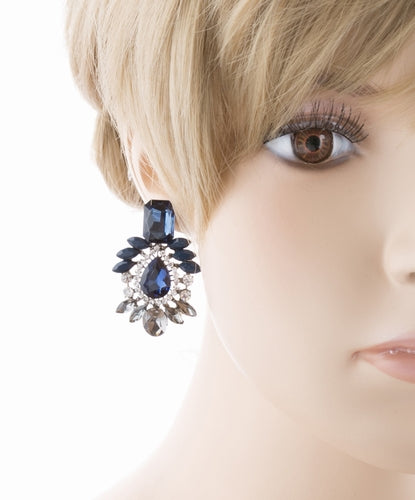 Bridal Wedding Jewelry Crystal Rhinestone Fascinating Rectangular Earrings E727B