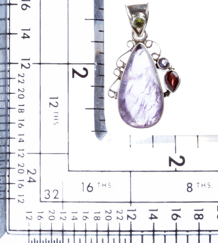 925 Sterling Silver Natural Gemstones Amethyst Pendant FJSVP2061