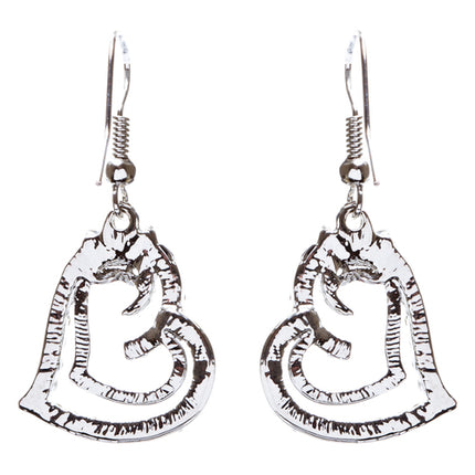 Charming Valentine Theme Fashion Crystal Rhinestone Heart Earrings E906 Silver