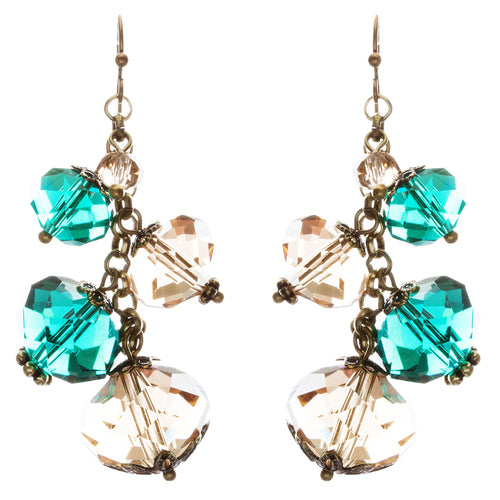 Modern Fashion Crystal Rhinestone Cute Cluster Design Dangle Earrings E833 Green