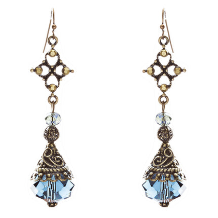 Fashion Chic Crystal Rhinestone Unique Tear Drop Dangle Earrings E830 Blue