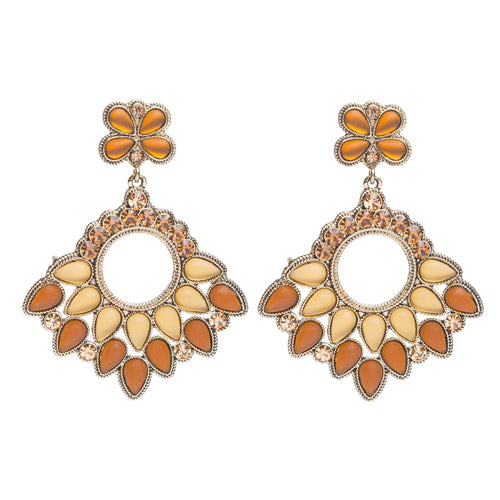Stunning Fashion Crystal Rhinestone Chandelier Large Drop Earrings Gold