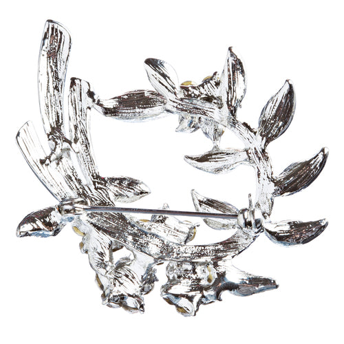 Bridal Wedding Jewelry Crystal Rhinestone Beautiful Brooch Pin BH170 Silver