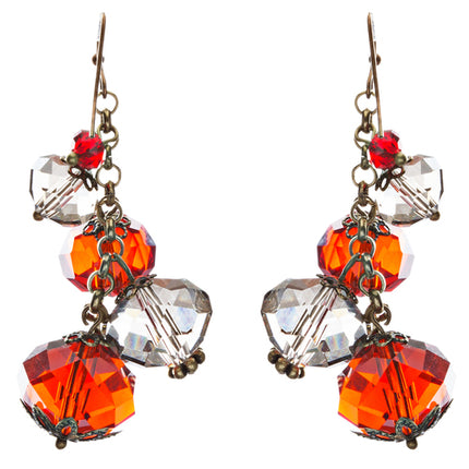 Modern Fashion Crystal Rhinestone Cute Cluster Design Dangle Earrings E833 Red