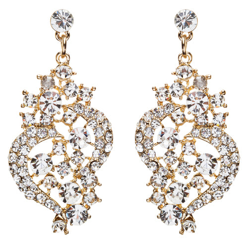 Bridal Wedding Jewelry Crystal Rhinestone Complex Design Necklace Set J539 Gold
