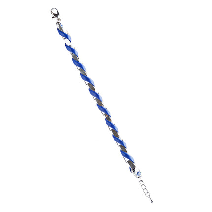 Casual Design Ordinary Yet Striking Wrap Around Braided Link Bracelet B487 Blue