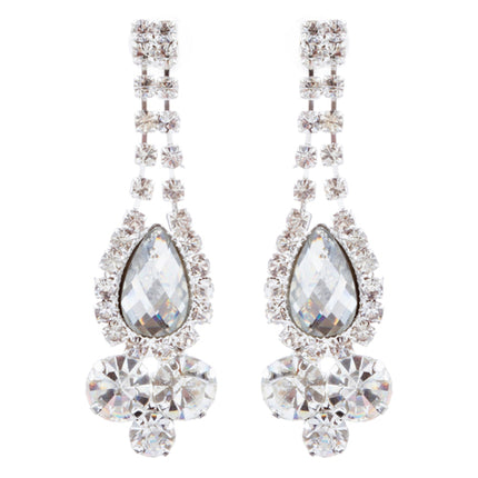 Bridal Wedding Jewelry Crystal Rhinestone Glamorous Sparkle Necklace Set J692 SV