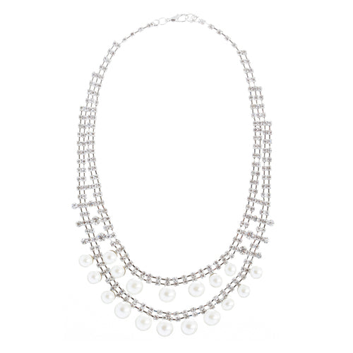 Bridal Wedding Jewelry Crystal Rhinestone Naive Yet Alluring Necklace J503 SLV
