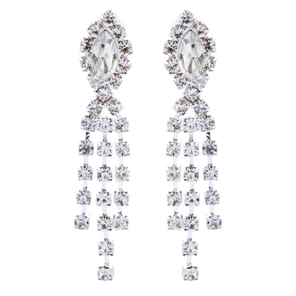 Bridal Wedding Jewelry Crystal Rhinestone Stunning Necklace Set J720 Silver