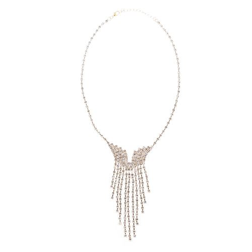 Bridal Wedding Jewelry Crystal Rhinestone Illuminating Dangling Necklace J516 GD