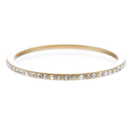 Fashion Sparkle Crystal Rhinestone Lucite Simple Liner Bangle Bracelet Gold