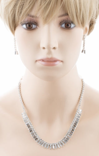 Bridal Wedding Jewelry Set Crystal Rhinestone Chic Trendy Sparkling Necklace