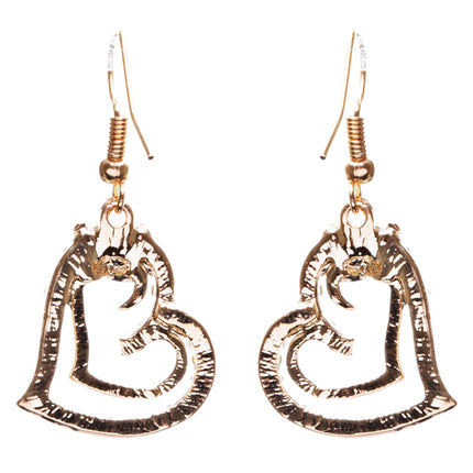 Charming Valentine Theme Fashion Crystal Rhinestone Heart Earrings E906 Gold