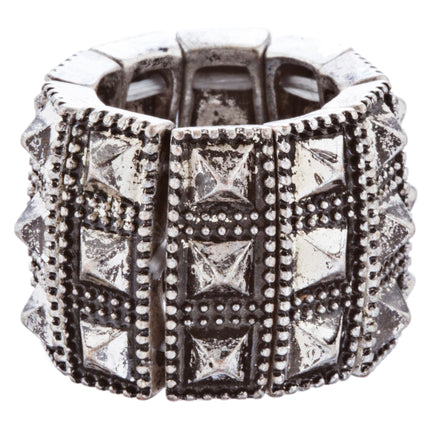 Stylish Chic 3 Rows Spike Design Stretch Fashion Ring - Accessoriesforever