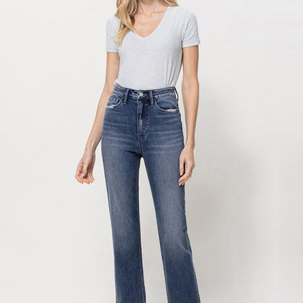 Distressed High Rise Stretch Ankle Straight - Accessoriesforever