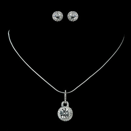 Bridal Wedding Jewelry Set Crystal Rhinestones Simple Soft Linear Drop Necklace - Accessoriesforever
