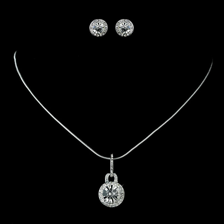 Bridal Wedding Jewelry Set Crystal Rhinestones Simple Soft Linear Drop Necklace - Accessoriesforever