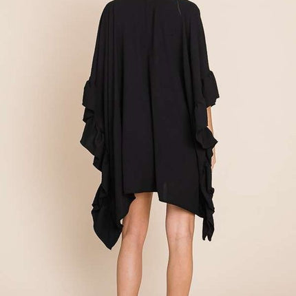 Versatile Kimono Fashion Top with Ruffled Sleeves