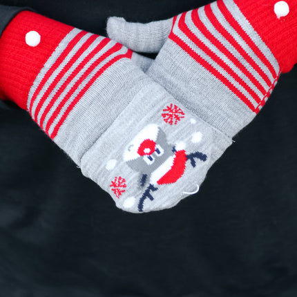 Rudolph Fingerless Gloves with Convertible Mittens