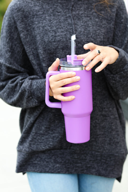 Magenta Insulated 38oz. Tumbler with Straw