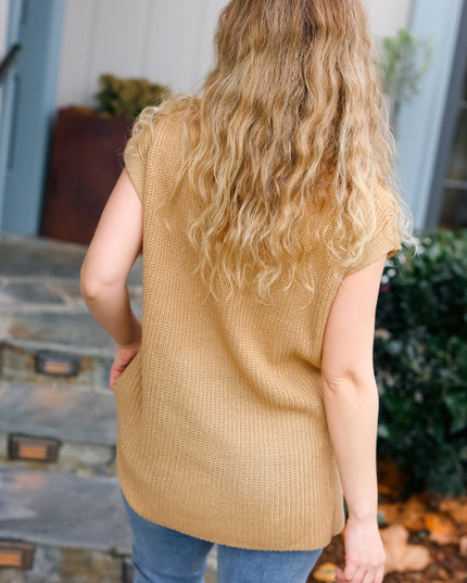 Best In Bold Taupe Dolman Ribbed Knit Sweater Top