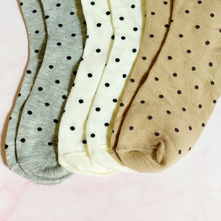 Soft Stylish Polka Dot Socks Pattern Socks Set Of 3 Pairs