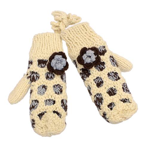 Hand Knitted Mitten with Shoulder Strap Fleece Liner - Accessoriesforever
