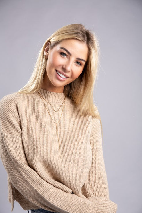 Cozy Mock Neck Long Sleeve Pullover Sweater