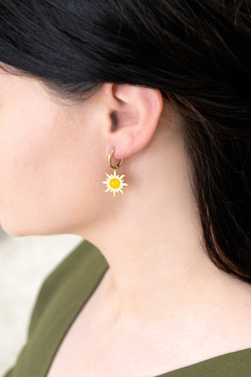 Shining Beautiful Sun Hoop Dangle Fashion Earrings - Accessoriesforever