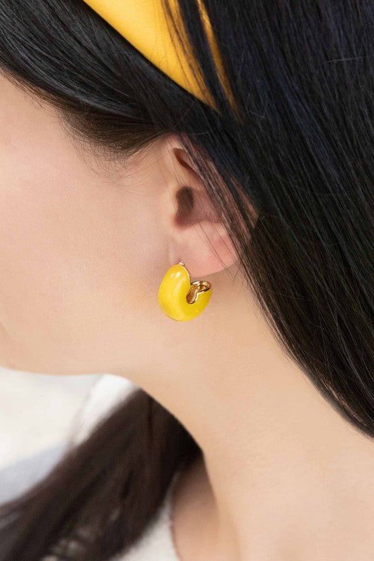 Simple Modern Mini Wide Fashion Hoop Earrings
