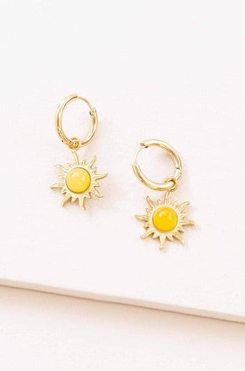 Shining Beautiful Sun Hoop Dangle Fashion Earrings