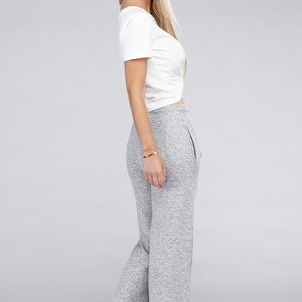 Soft Terry Lounge Pants with Elastic Drawstring Waist