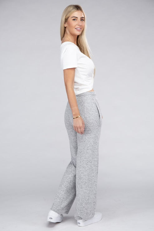 Soft Terry Lounge Pants with Elastic Drawstring Waist