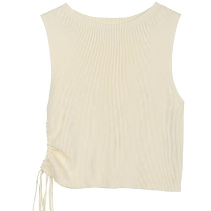 Solid Ribbed Sleeveless Fashion Pullover Toop