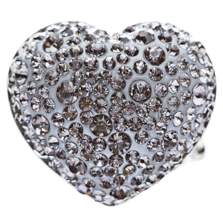 Bubbly Crystal Rhinestone Heart Valentine's Day Stretch Adjustable Ring - Accessoriesforever
