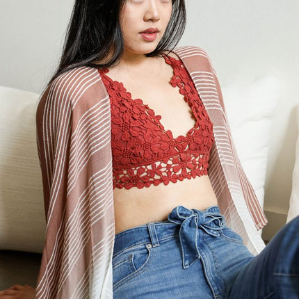 Floral Pullover Cotton Crochet Daisy Longline Bralette