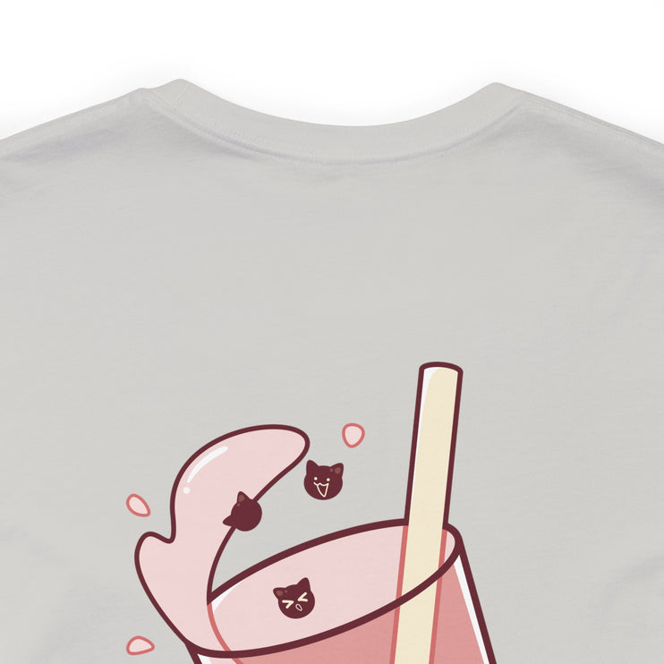 Exclusive Cute Cat Boba Soft Cotton Jersey Short Sleeve Unisex Tee T-shirt - Accessoriesforever