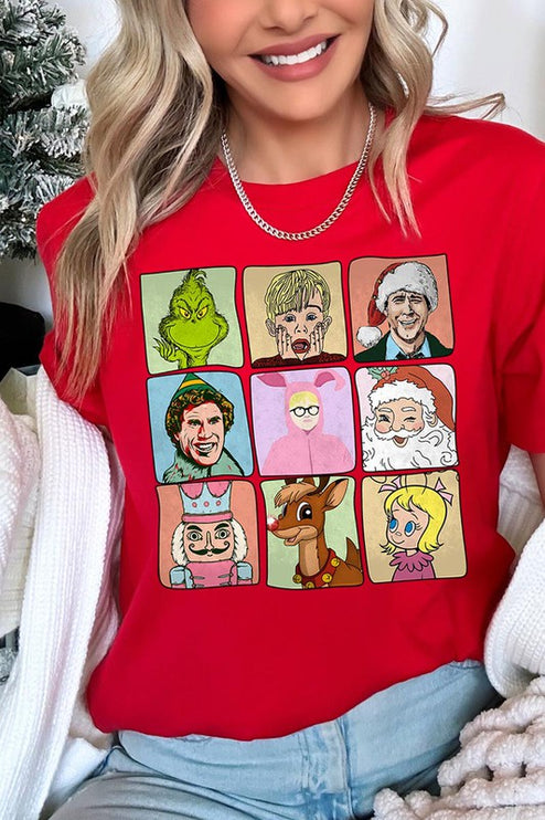 Classic Christmas Movie Characters Holiday Unisex Short Sleeve Graphic Tee T-Shirt - Accessoriesforever
