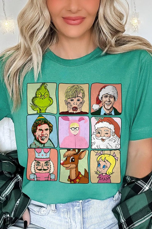Classic Christmas Movie Characters Holiday Unisex Short Sleeve Graphic Tee T-Shirt - Accessoriesforever