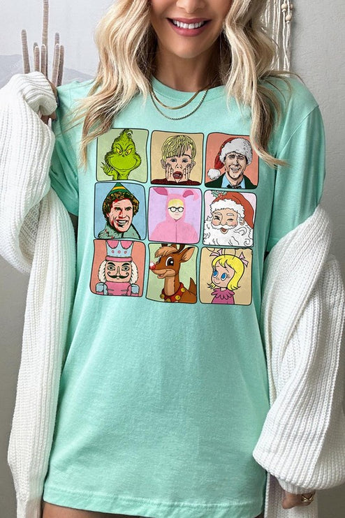 Classic Christmas Movie Characters Holiday Unisex Short Sleeve Graphic Tee T-Shirt - Accessoriesforever