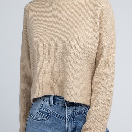 Cozy Mock Neck Long Sleeve Pullover Sweater