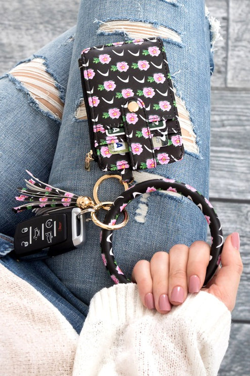 Key Ring Wallet Bracelet ID Zip Up - Accessoriesforever